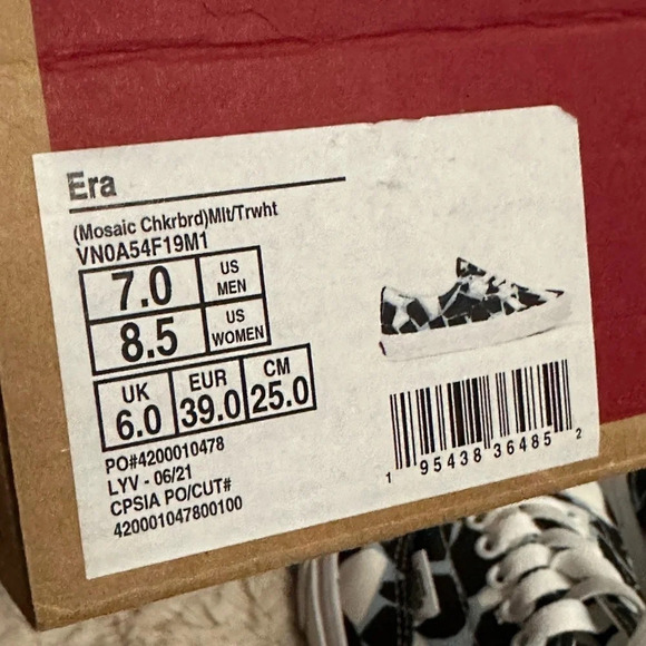 Vans Era Mosaic Checkerboard Multi/True White - Picture 3 of 11